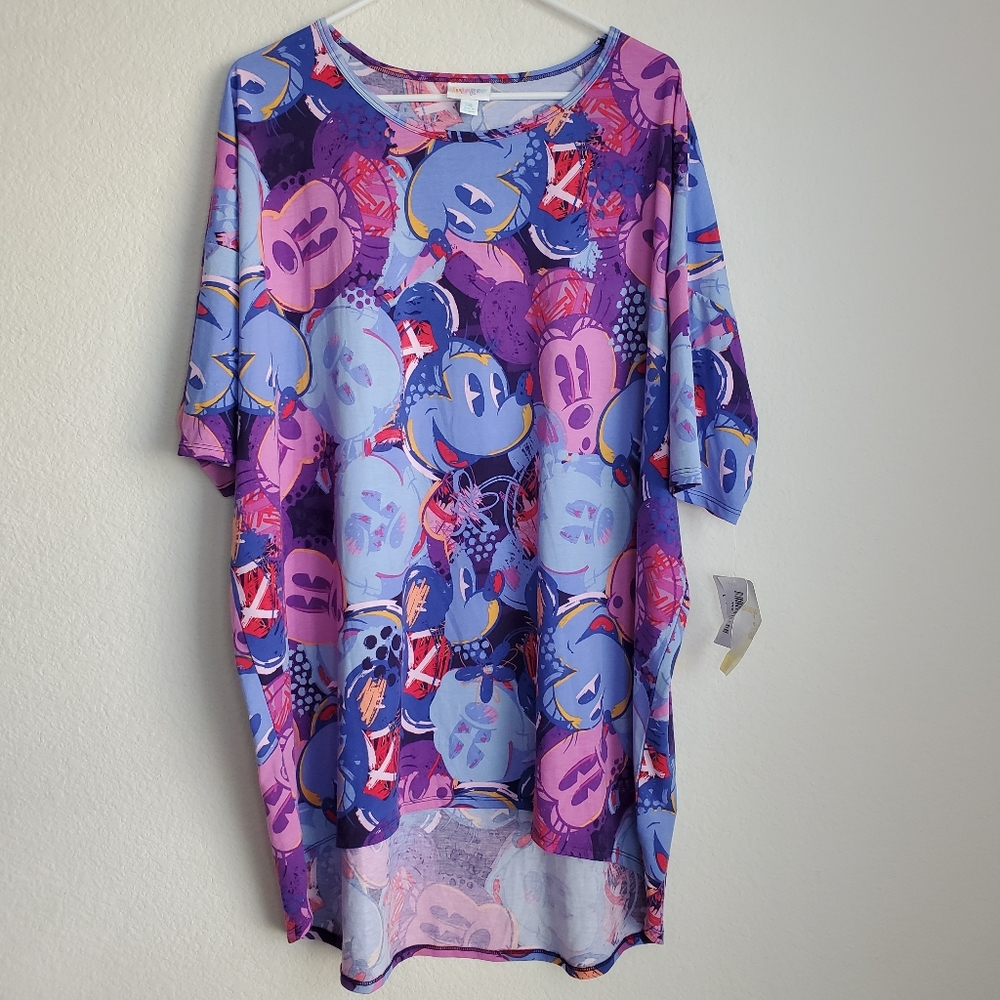 LuLaRoe Disney Mickey Mouse Multi Colored Irma Top